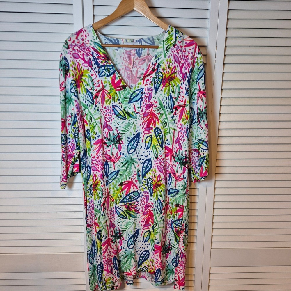 Tybee Island Clothing Co‎ Women's M Tropical Print Dress Coverup Beach Resort